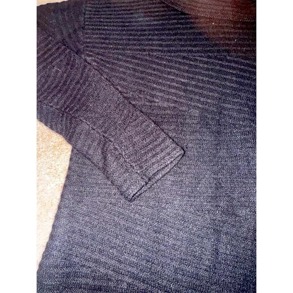 Nordstrom Collection Ribbed 100% Cashmere A-Symmetrical  Sweater Black XS- - Picture 5 of 11